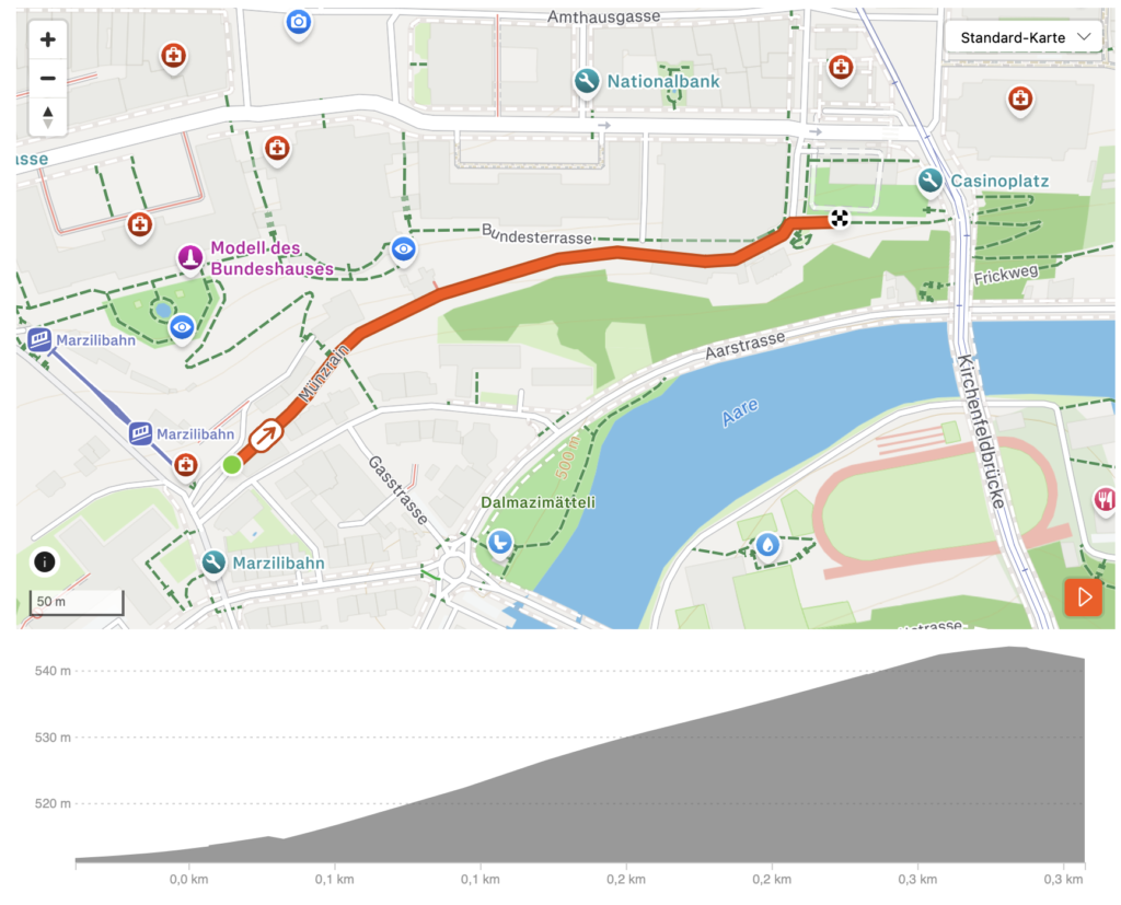 Streckenplan Strava